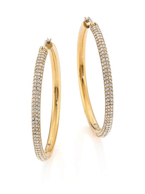 gold michael kors earrings|Michael Kors earrings gold hoops.